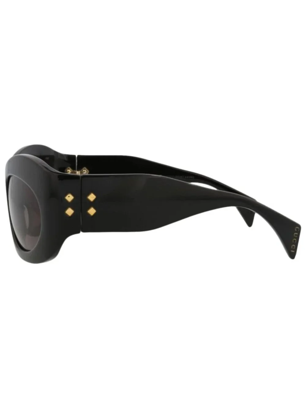 New Gucci Women's Sunglasses Shield Wrap Recycled Acetate Frame Unisex Black